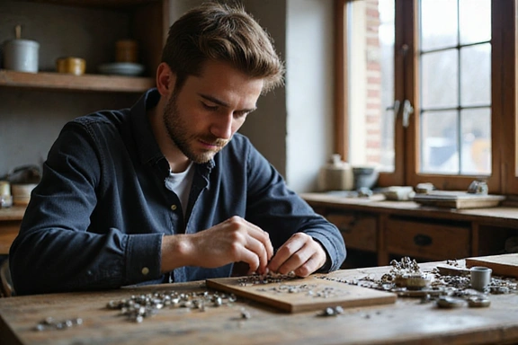Apprentice learning watchmaking techniques