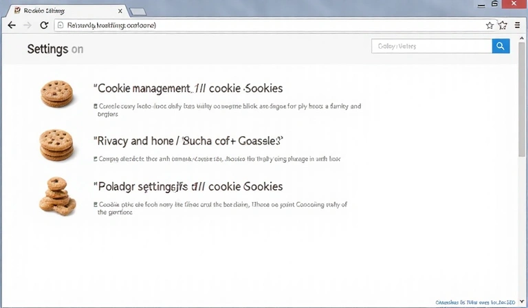 Browser settings showing cookie management options