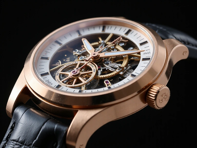 Luxury automatic watch with skeleton dial