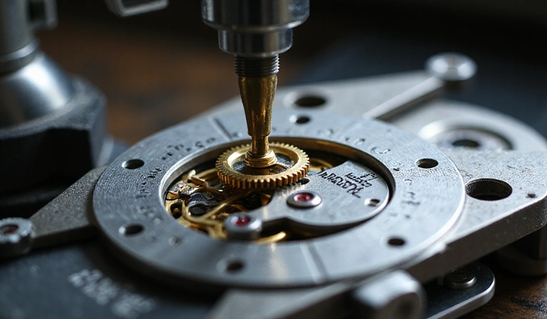Watchmaker repairing movement