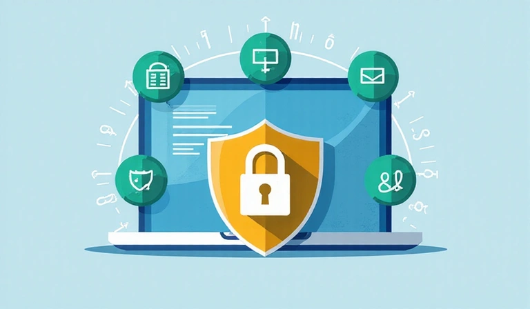 Data security illustration showing protected personal information