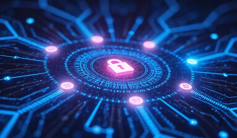 Data encryption technology illustration